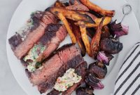 Ribeye Steaks with Herbed Butter and Roasted Rosemary Sweet Potatoes