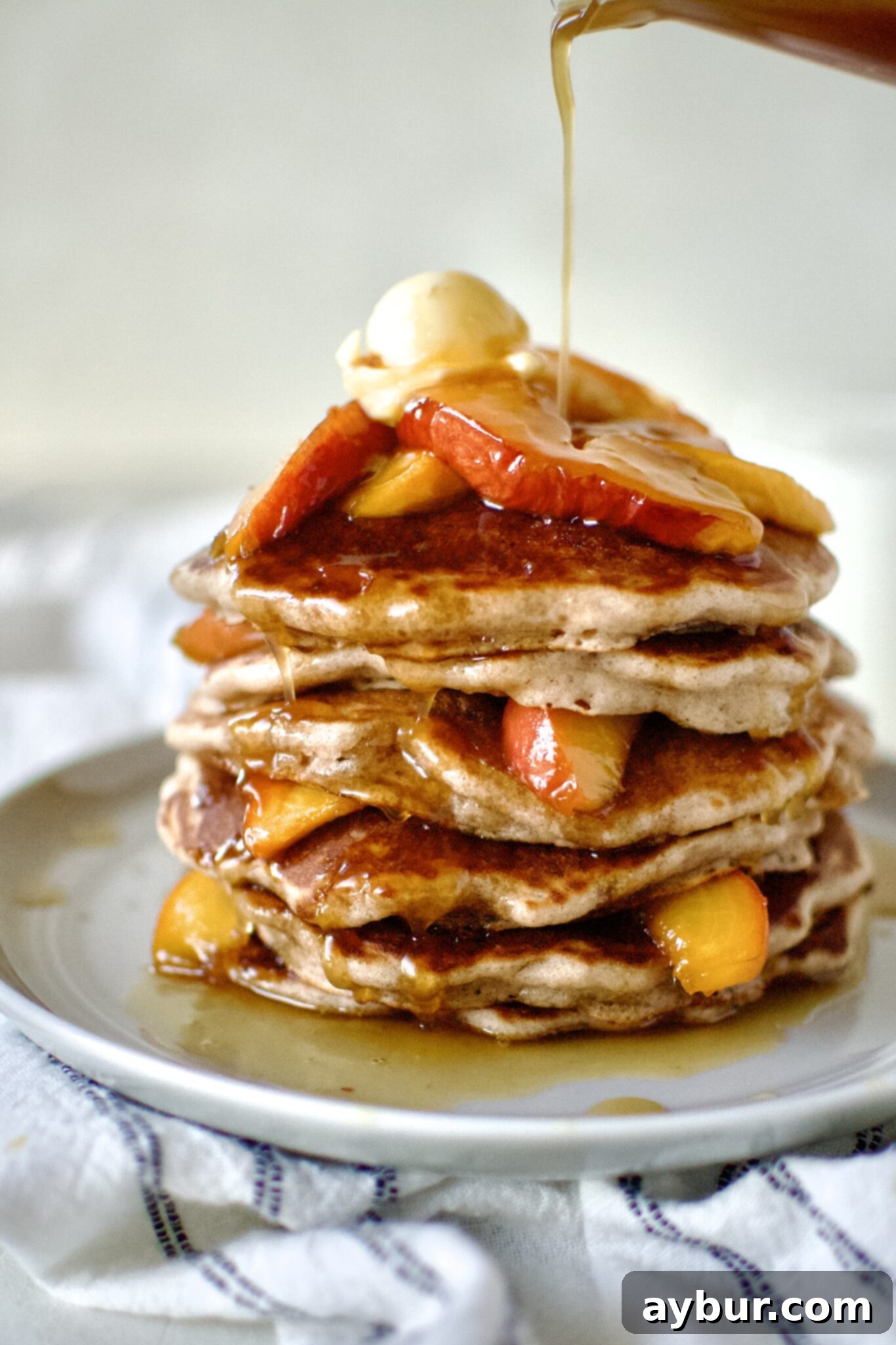 Golden Peach Pancakes 1 featured 24219