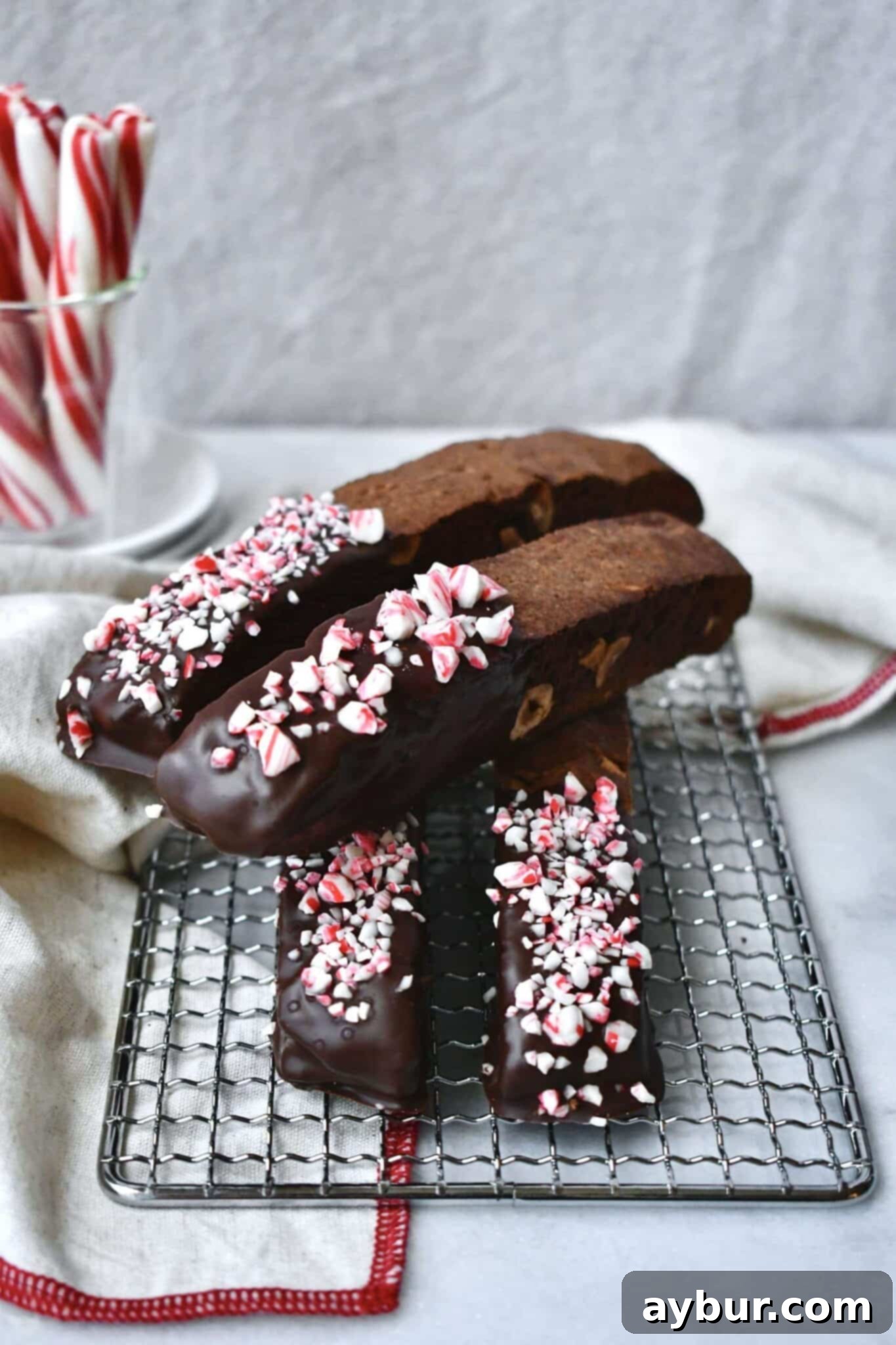 Peppermint Crunch Chocolate Hazelnut Biscotti 1 featured 9420