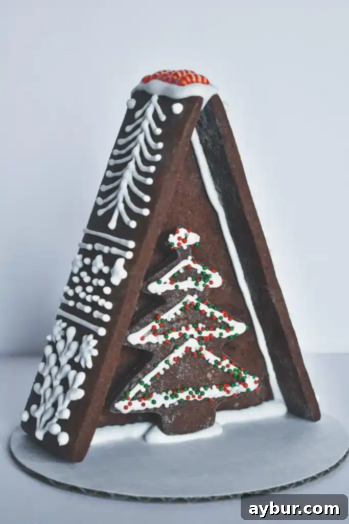 Assembling a Homemade Oreo Cookie "Gingerbread" House with Royal Icing