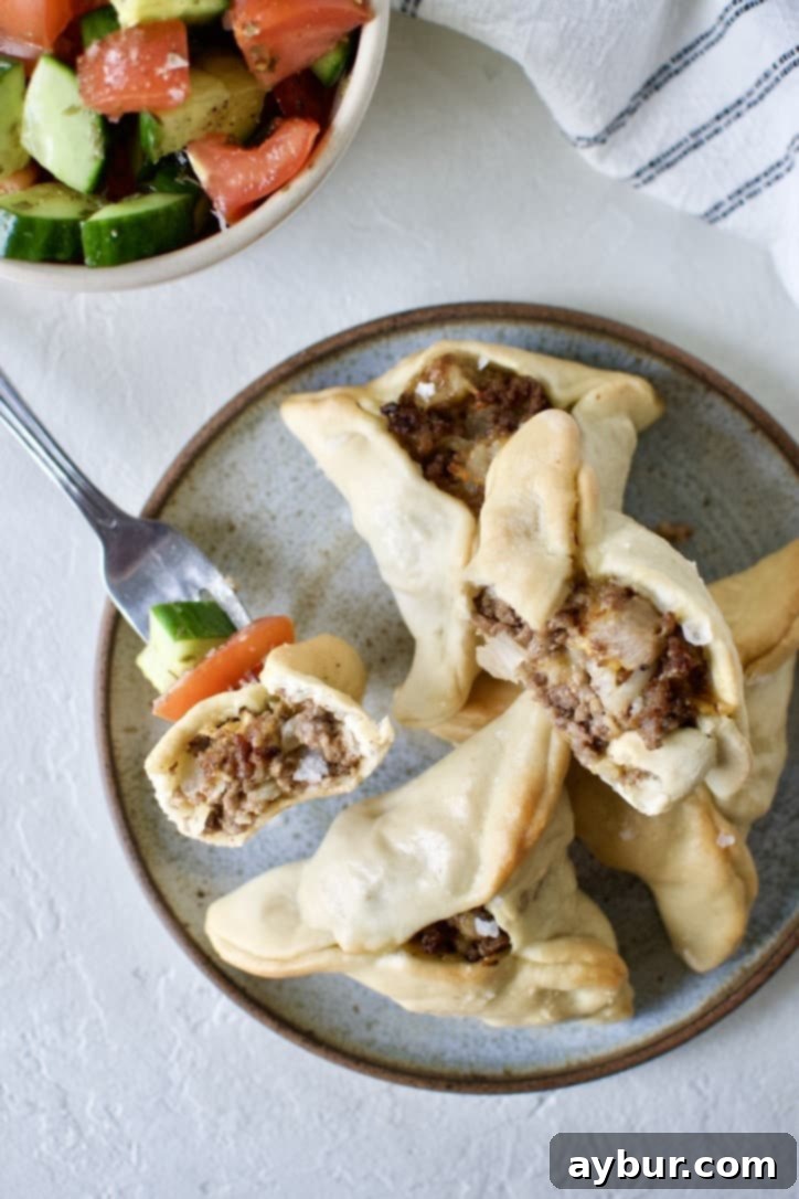 Jo's Fatayar A Disappointing Experience 2 Joanna Gaines' Jo's Fatayar with Lebanese Salad, served on a plate with a side bowl of salad and a 'dream bite' on a fork, showcasing the dish.