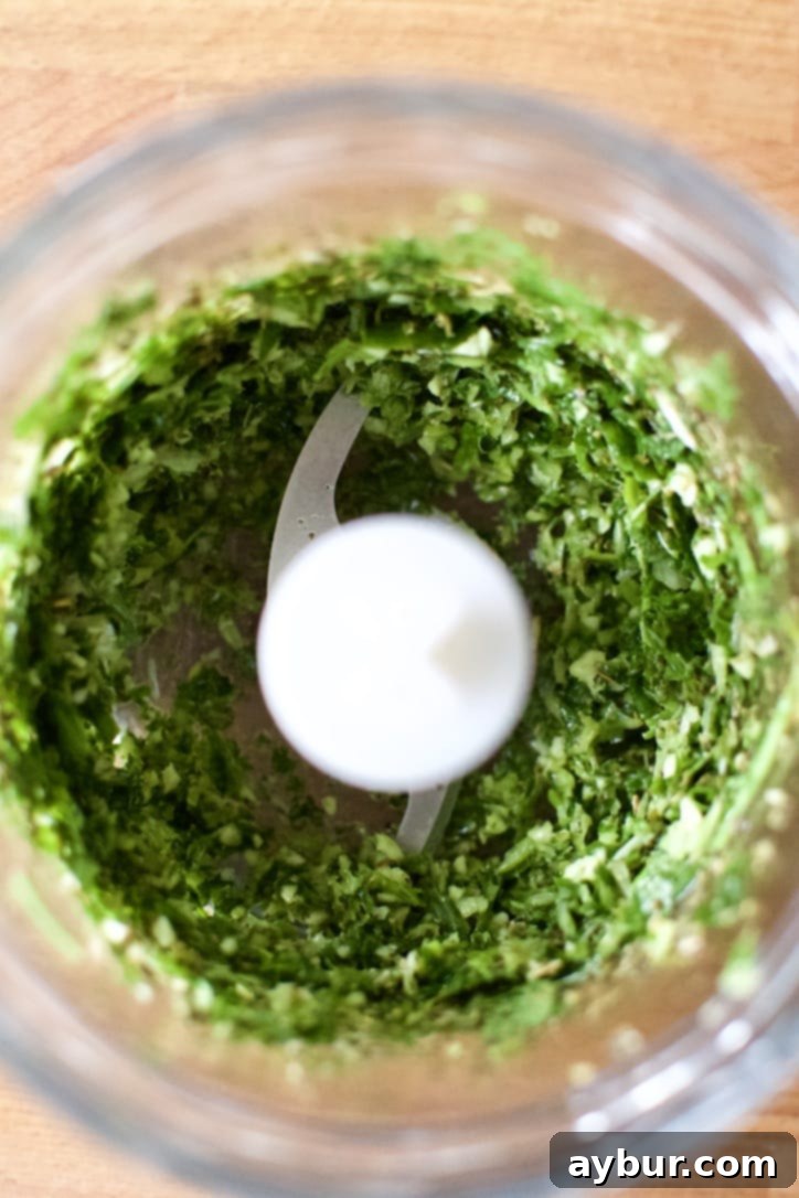 Chicken herb rub after chopping.