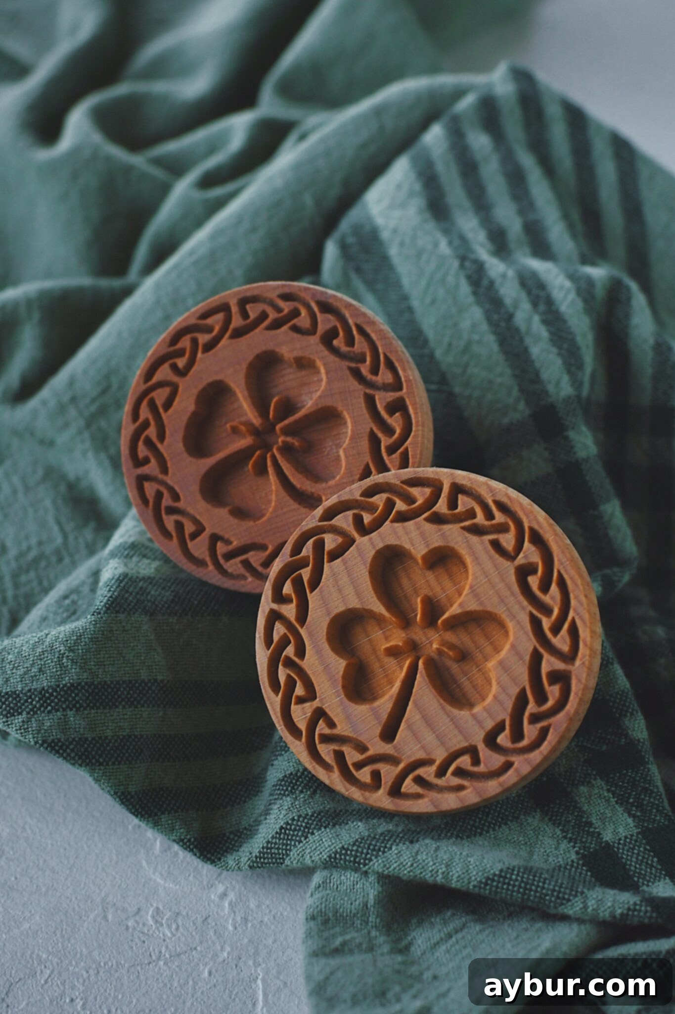 Special wood stamps used to make Irish Shortbread cookies.