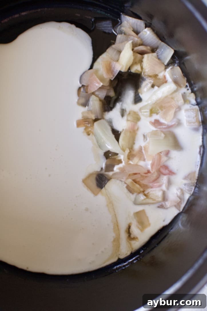 Making Restaurant-Style Alfredo at home, step 3.