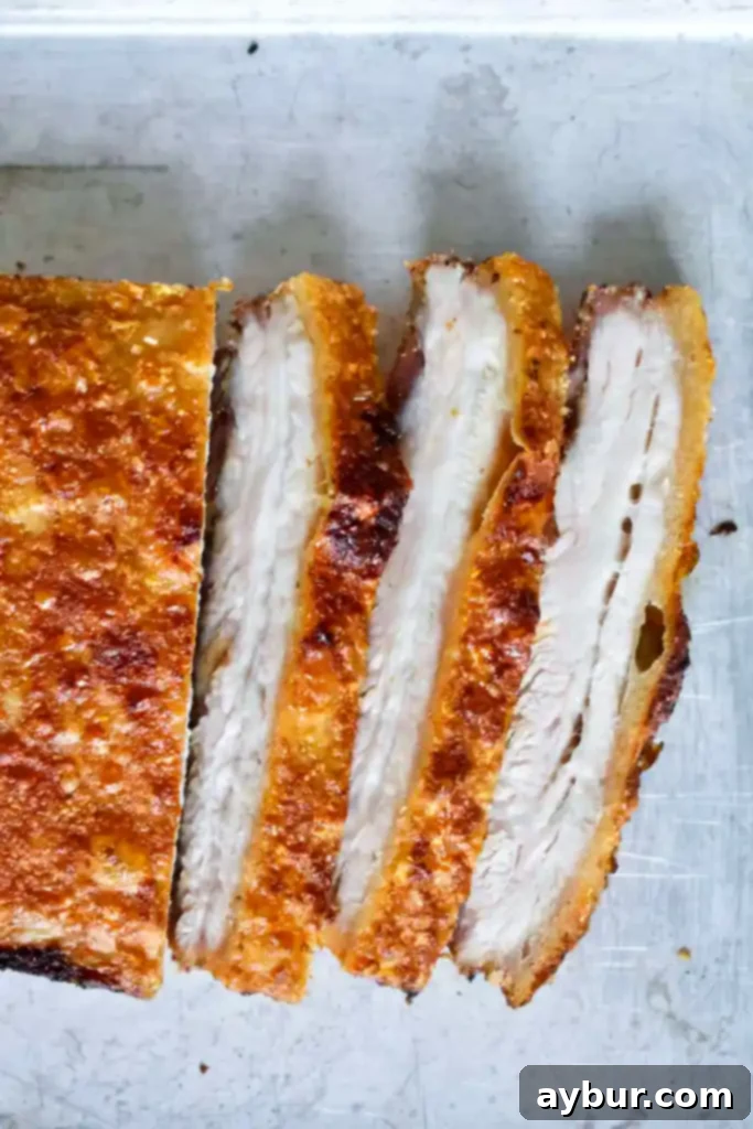 Crackling Pork Belly 6 Crispy Pork Belly sliced and on a sheet pan