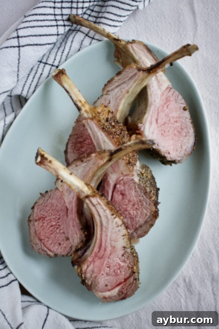 Perfectly Roasted Rack of Lamb with herbs and spices
