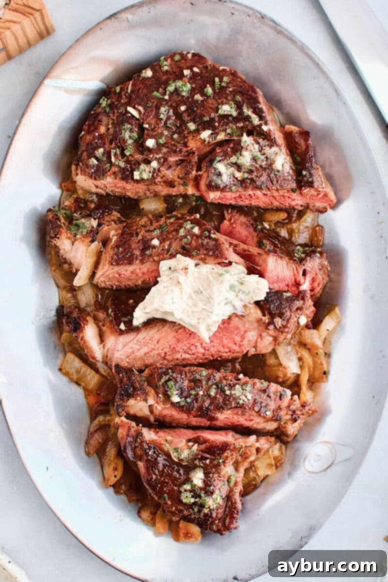 Steak Butter topped Grilled Ribeye