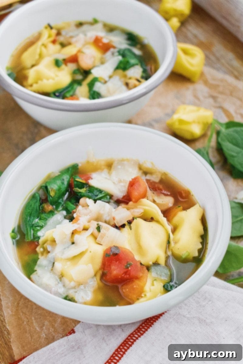 Quick, Easy, Cheesy Spinach Tortellini Soup 4 Joanna Gaines Spinach Tortellini Soup