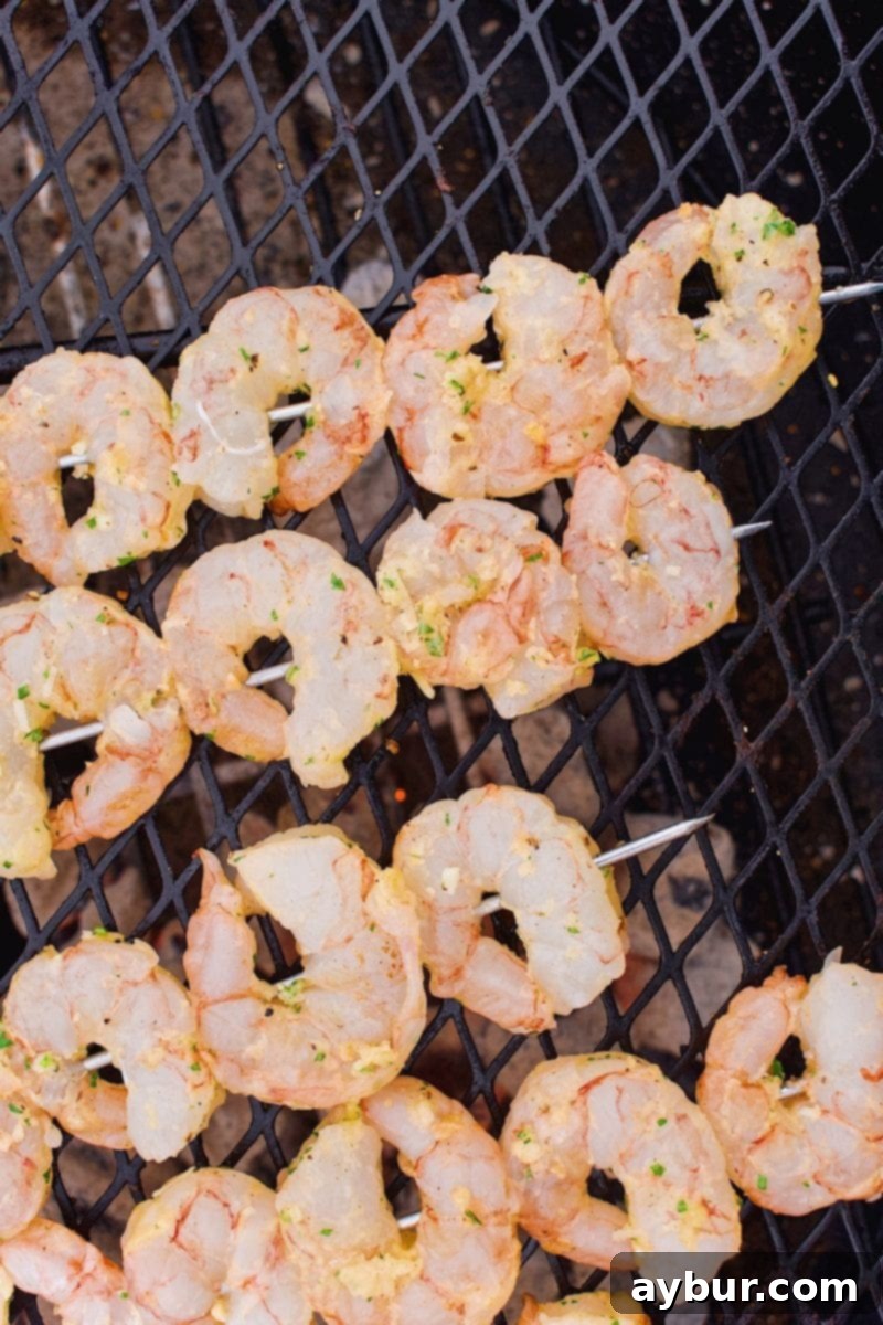 Zesty Lemon Garlic Grilled Shrimp Skewers 3 Raw Argentinian Red Shrimp ready for preparation