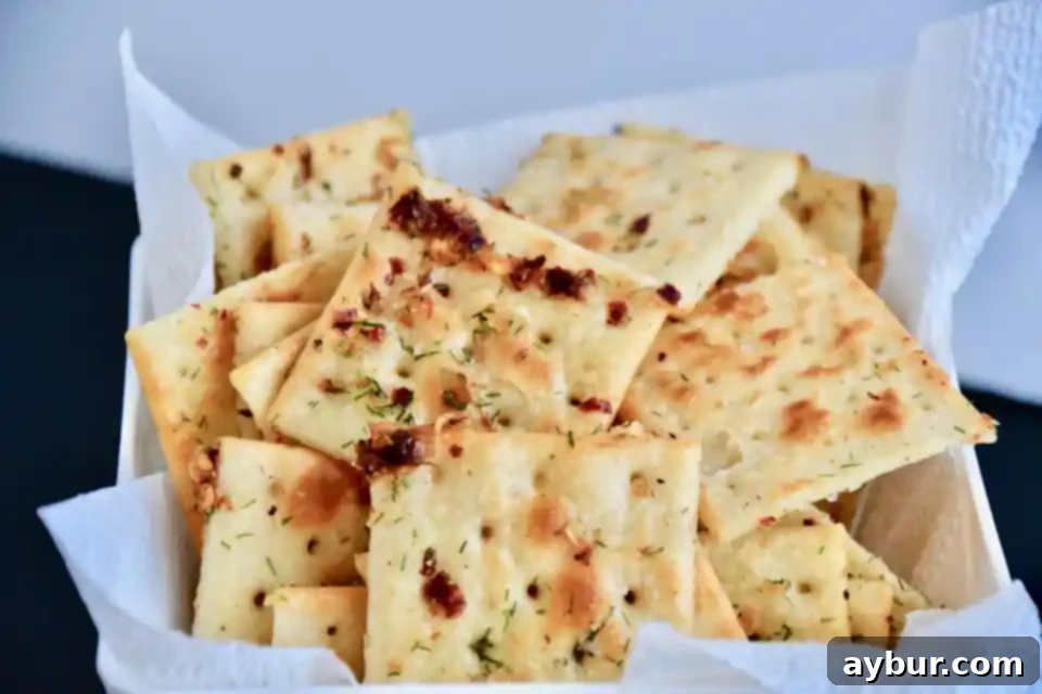 Beck's Crackers: A Surprise Hit I'm Making Again! 2 A close-up shot of crispy, golden-brown Beck's Crackers, perfectly seasoned and ready for serving on a white plate.
