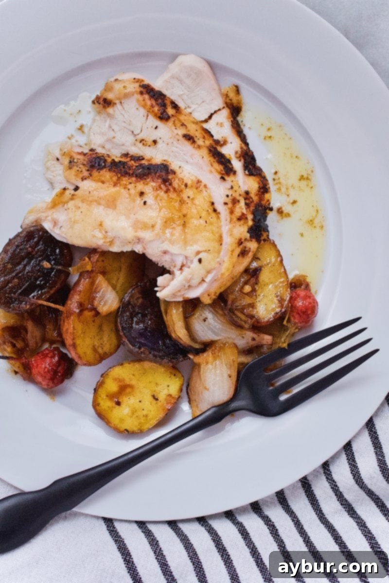 Joanna Gaines Whole Roast Chicken on a sheet pan