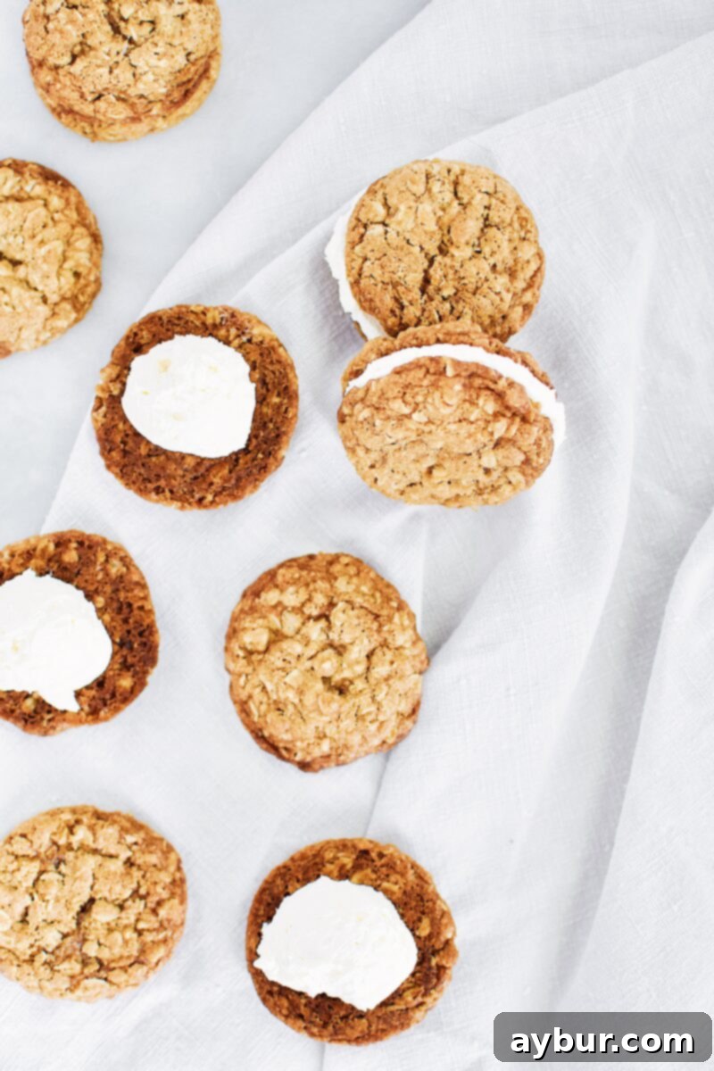 Oatmeal Cream Pies A Taste of Childhood 4 Cream Pies being assembled