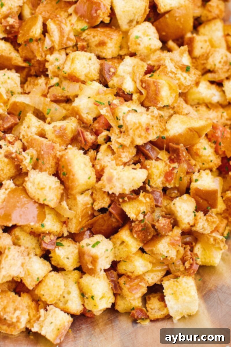 fully combined stuffing ready to be baked