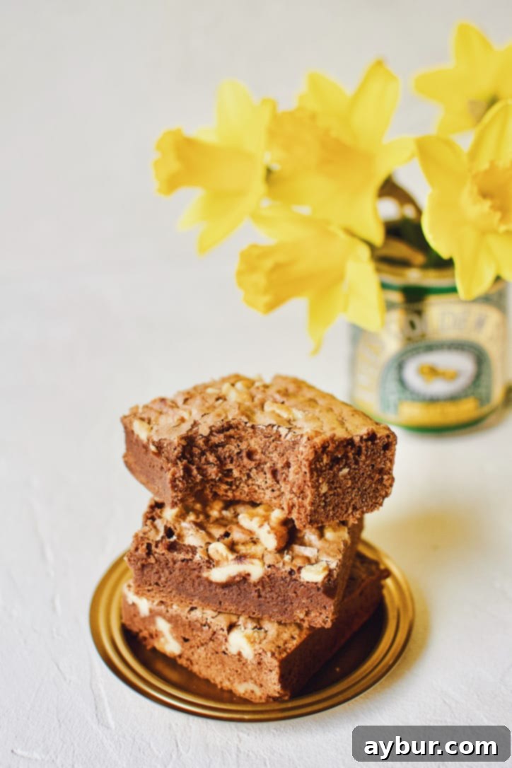 Decadent Fudgy Walnut Brownies 10 Freshly baked classic fudgy walnut brownies cut into squares