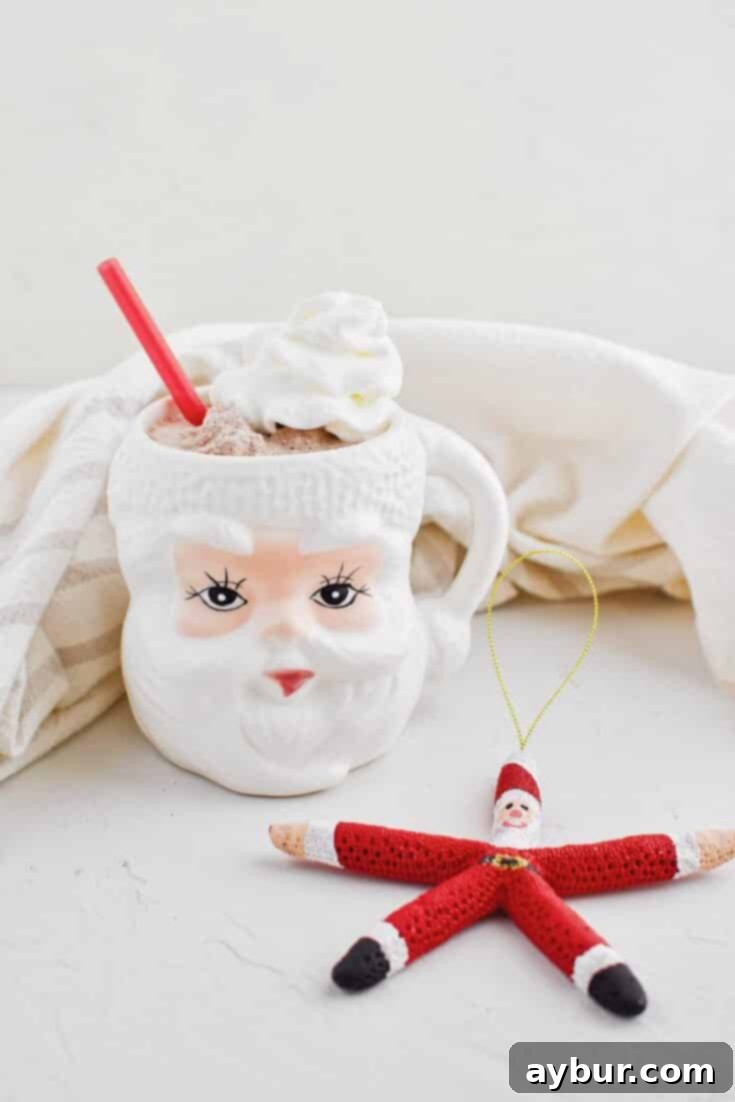 Christmas in July Frozen Hot Chocolate, a refreshing festive drink.