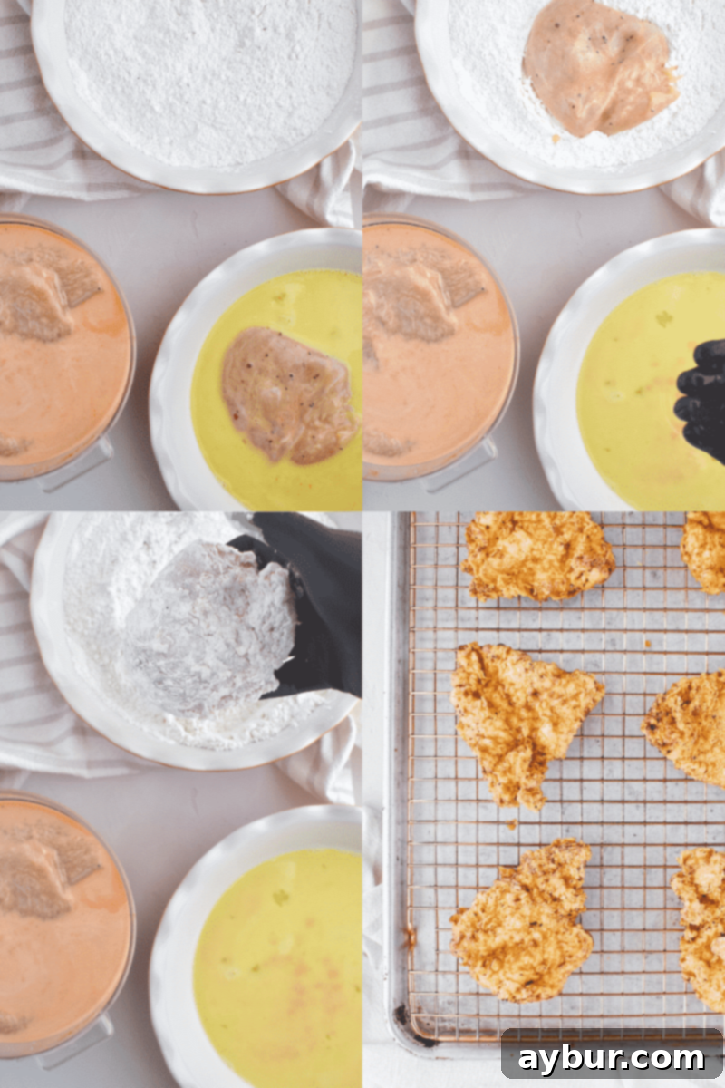 Fried Chicken Breading process