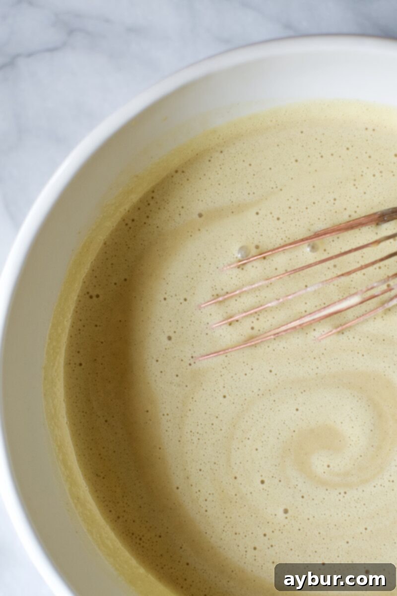 The blended ice cream base, now smooth and uniform in texture.