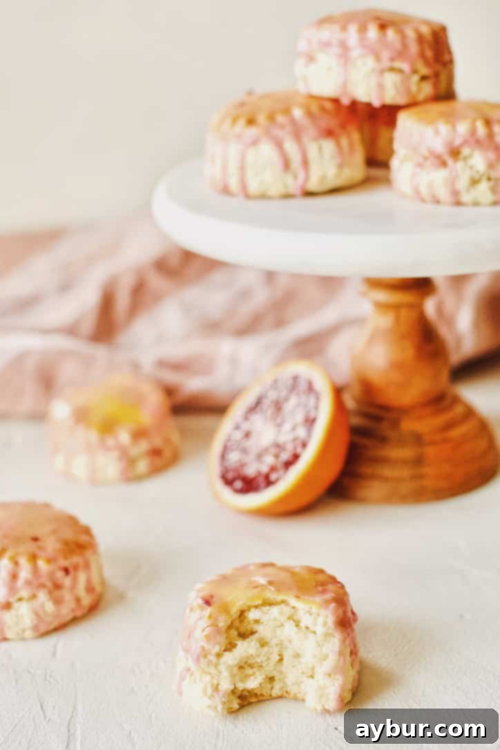 English Scones dipped in a Blood Orange Glaze