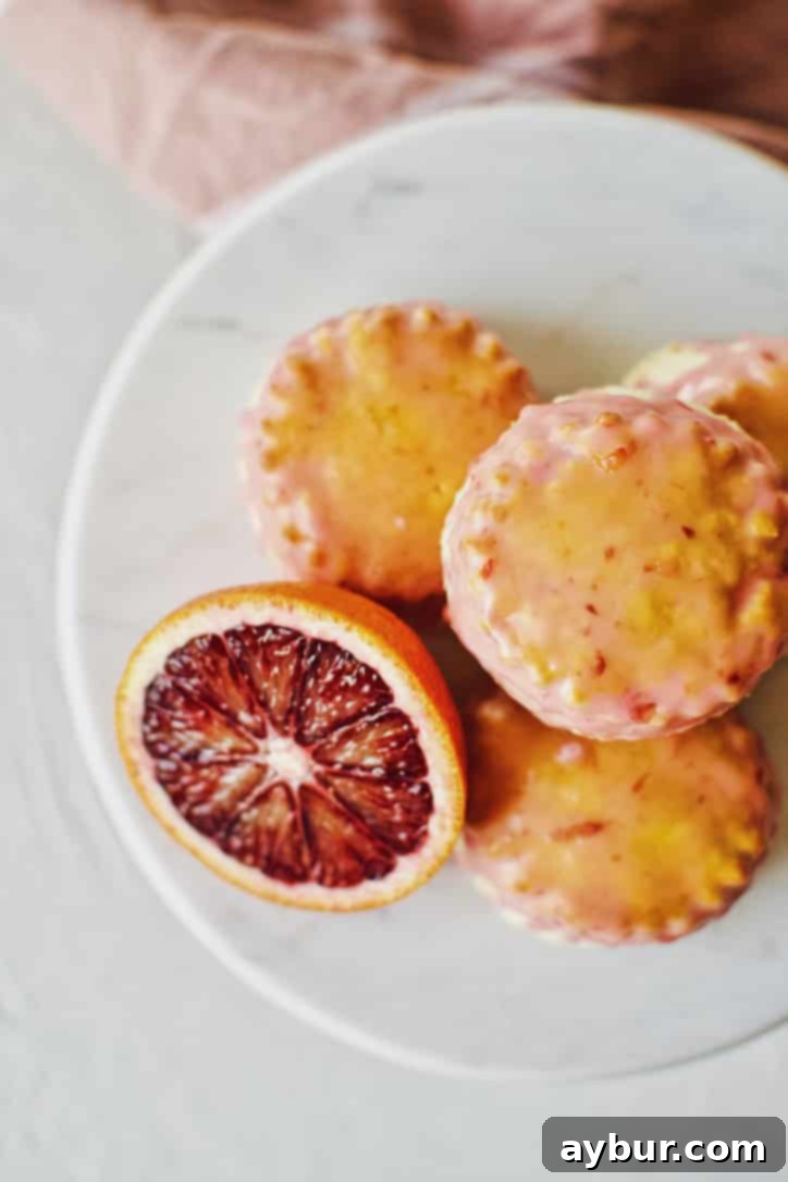English Scones dipped in a Blood Orange Glaze
