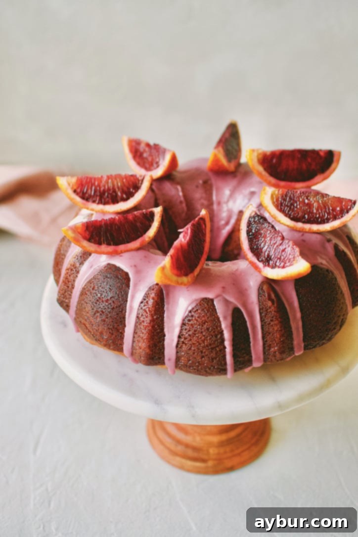 Yogurt Cake with Blood Orange Glaze