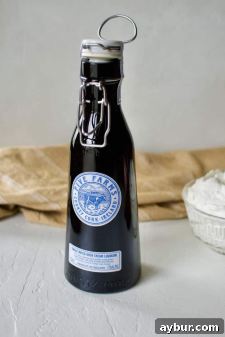 Bottle of Five Farms Irish Cream, highly recommended for its superior quality in Irish Coffee
