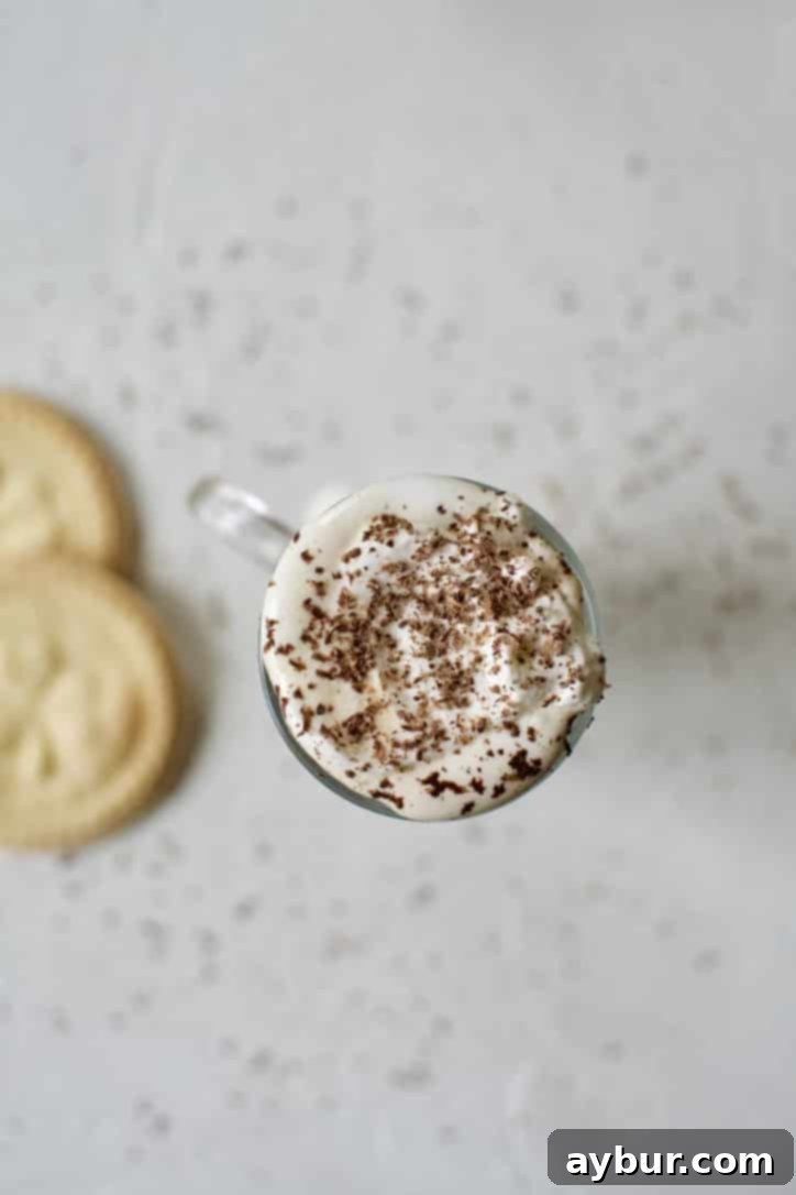 Classic Irish Coffee topped with decadent chocolate shavings, ready to be enjoyed