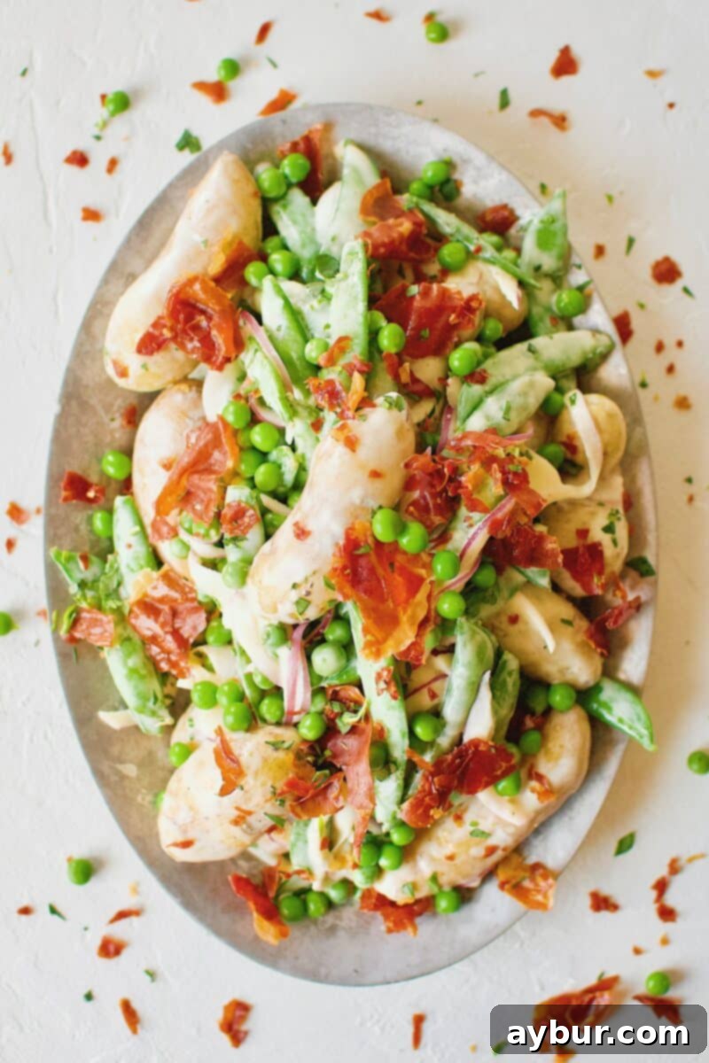 Vibrant Spring Potato Salad with Peas and Crispy Prosciutto