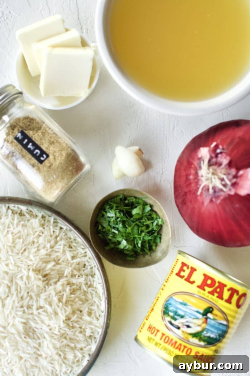 Ingredients needed to make Weta Rice (Mexican Rice)