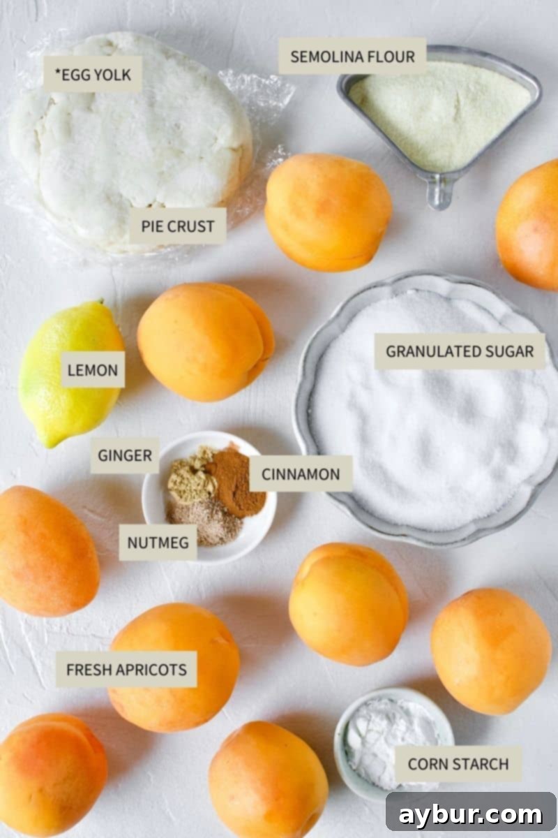 Apricot Tart 3 Ingredients needed to make Apricot Pie.