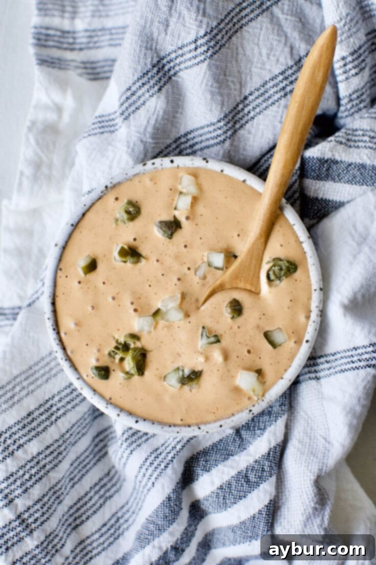 Easy Remoulade Sauce prepared and in a bowl