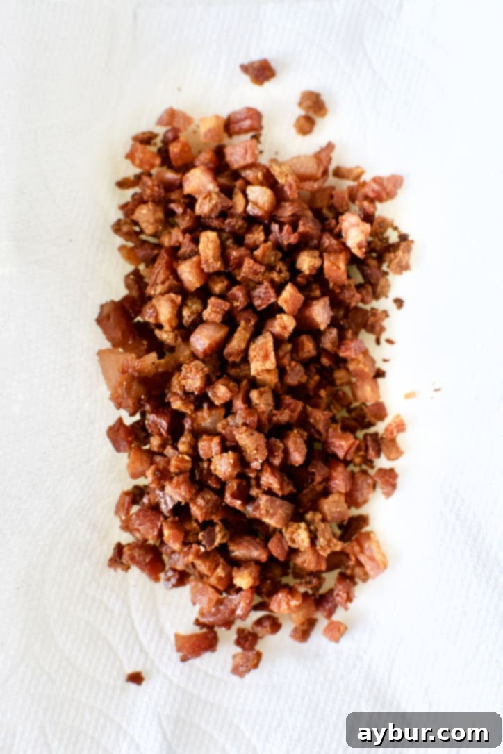 Sunrise Pie 6 Pancetta after being crisped.