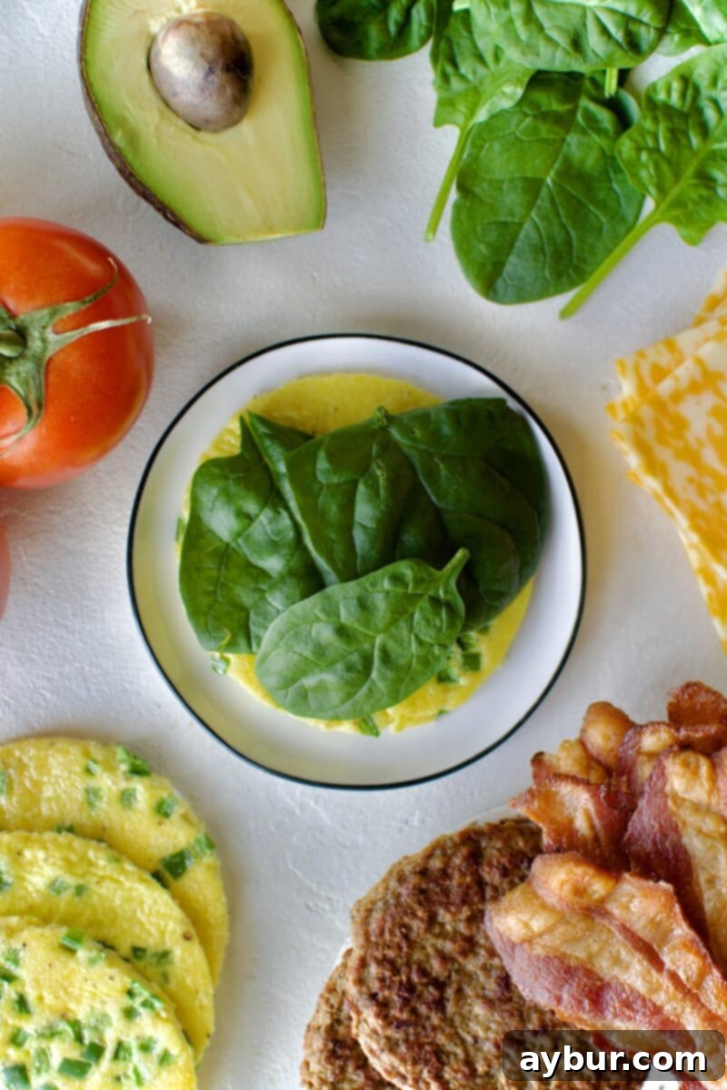 Wholesome Breakfast Sandwich 12 Adding more toppings to the eggwich.