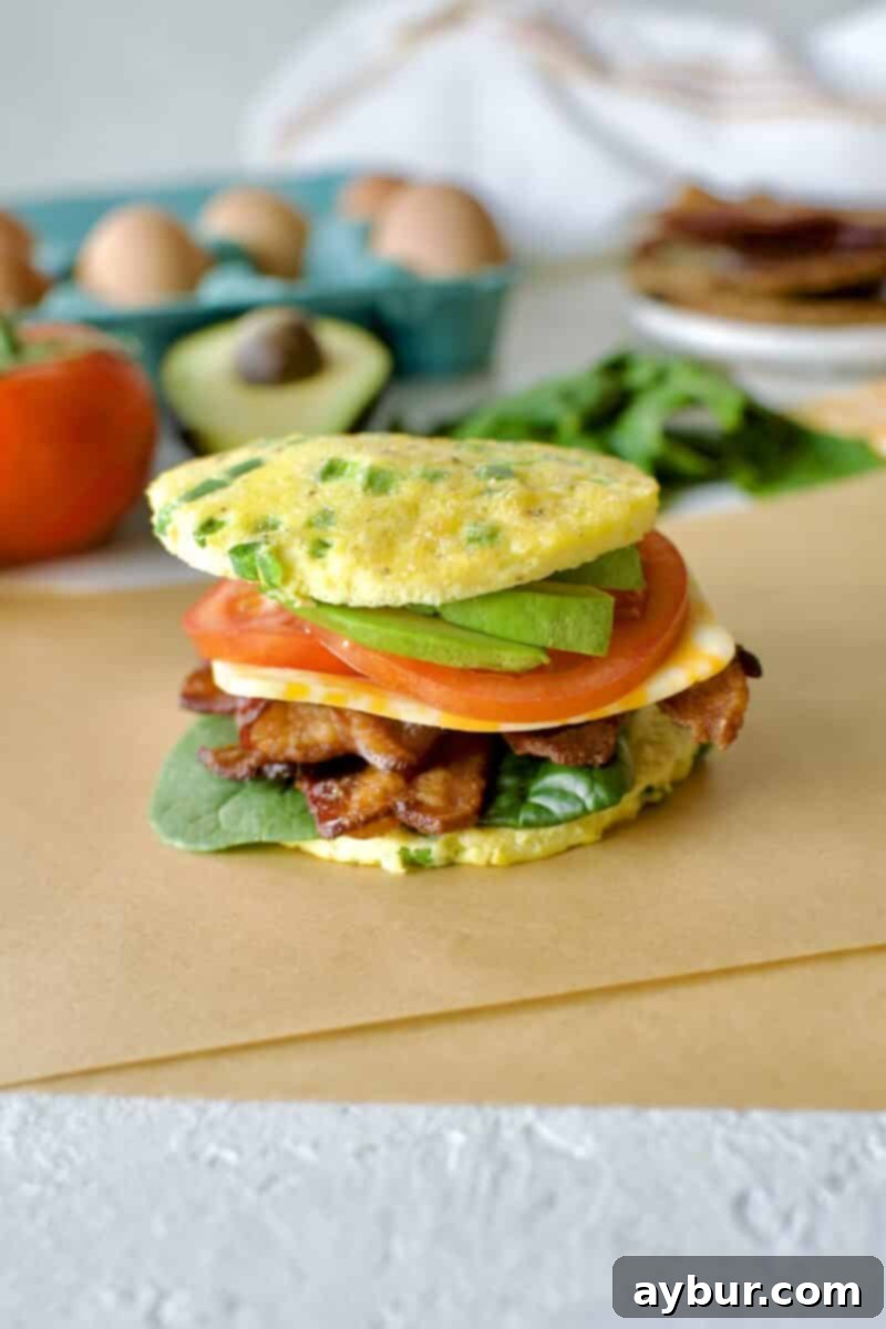 Wholesome Breakfast Sandwich 18 Wrapping a healthy breakfast sandwich in parchment paper for storage.