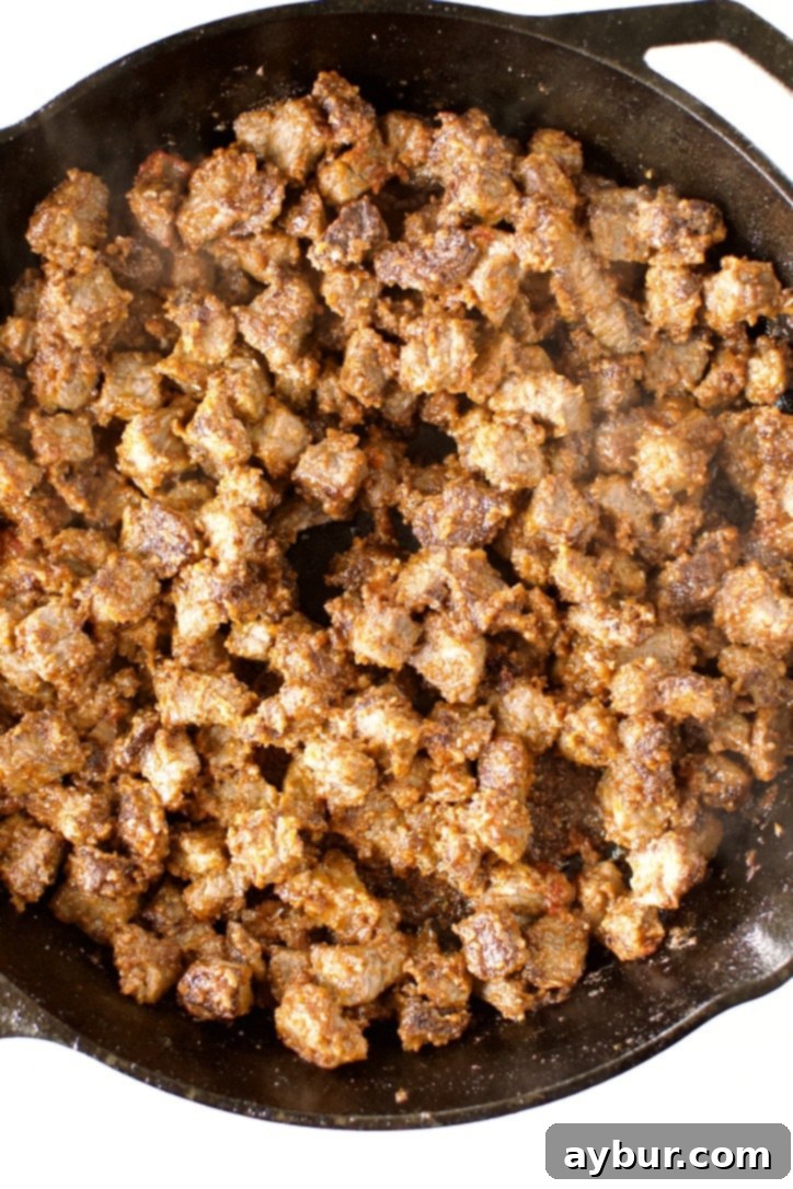 Beef Pot Pie 7 Beef Pot Pie mixture in the pan with tomato paste and flour, before adding the liquids.