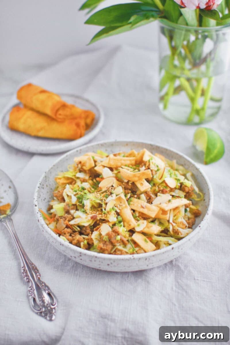 Egg Roll in a Bowl 5 Crack Slaw in a bowl, ready to serve