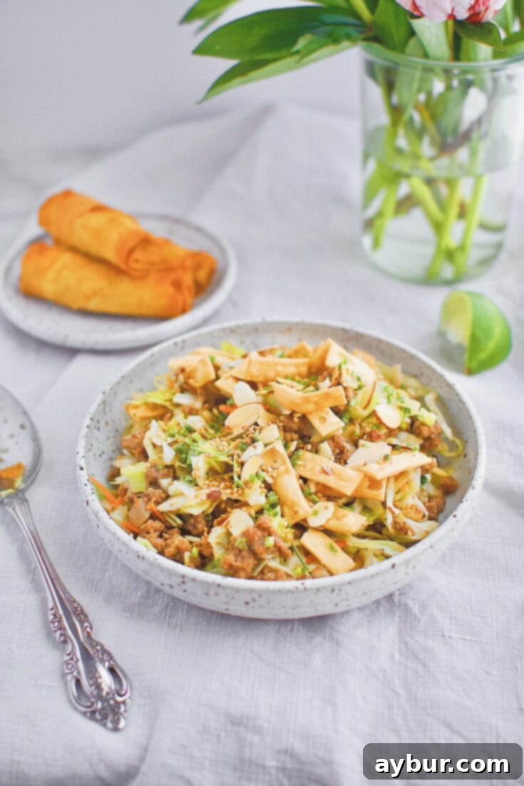 Egg Roll in a Bowl 6 Crack Slaw - Asian-inspired ground turkey salad