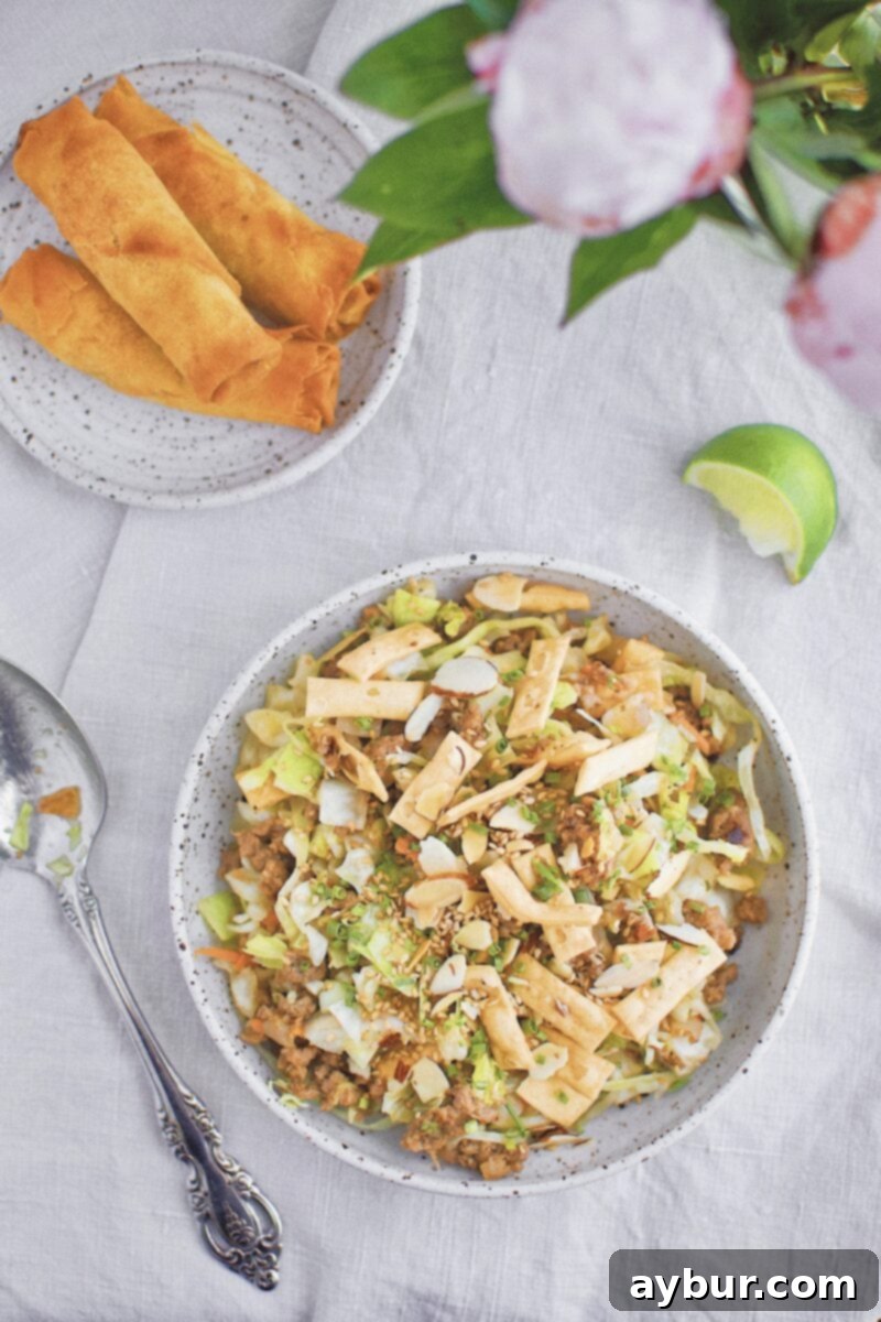 Egg Roll in a Bowl 8 Close-up of Crack Slaw