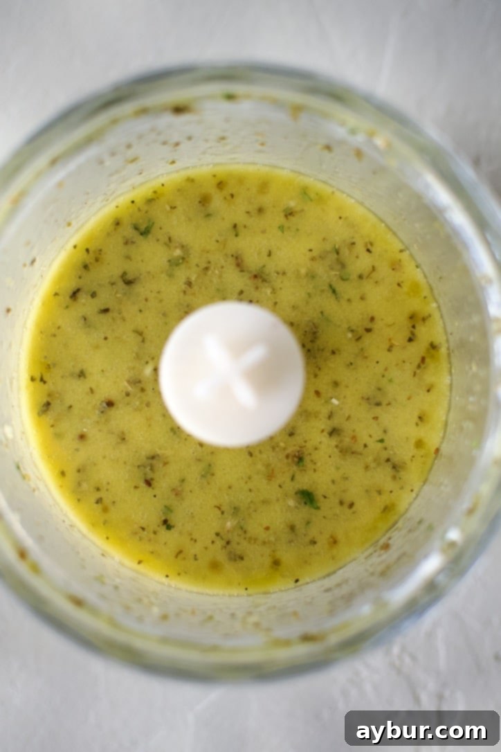 Italian Marinade for Chicken or Italian Dressing mixed up in a mini food processor.
