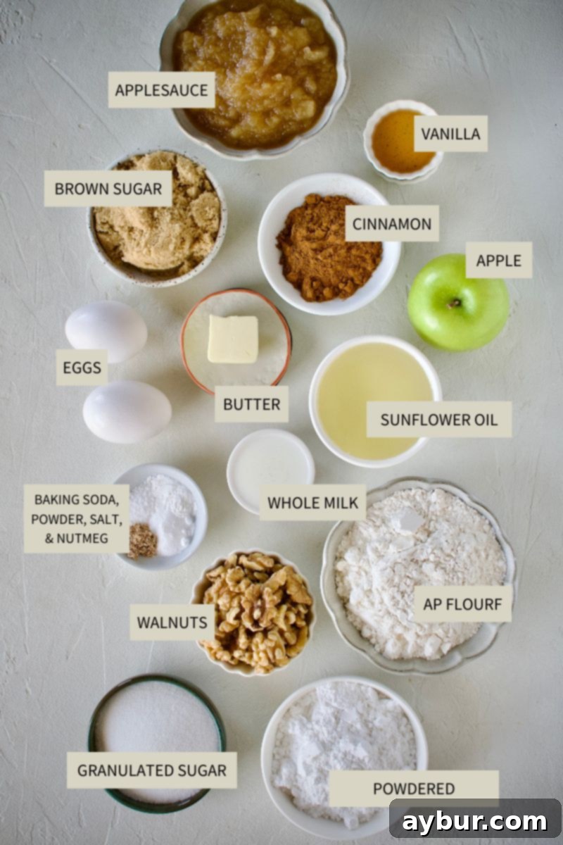 Golden Apple Crumb Muffins 3 Ingredients needed to make Apple Streusel Muffins.