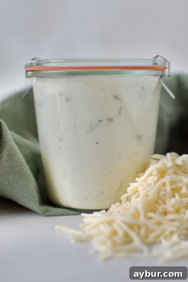 Velvety Sour Cream Enchilada Sauce 2 Freshly made Sour Cream Enchilada Sauce in a glass jar, ready for use or storage.