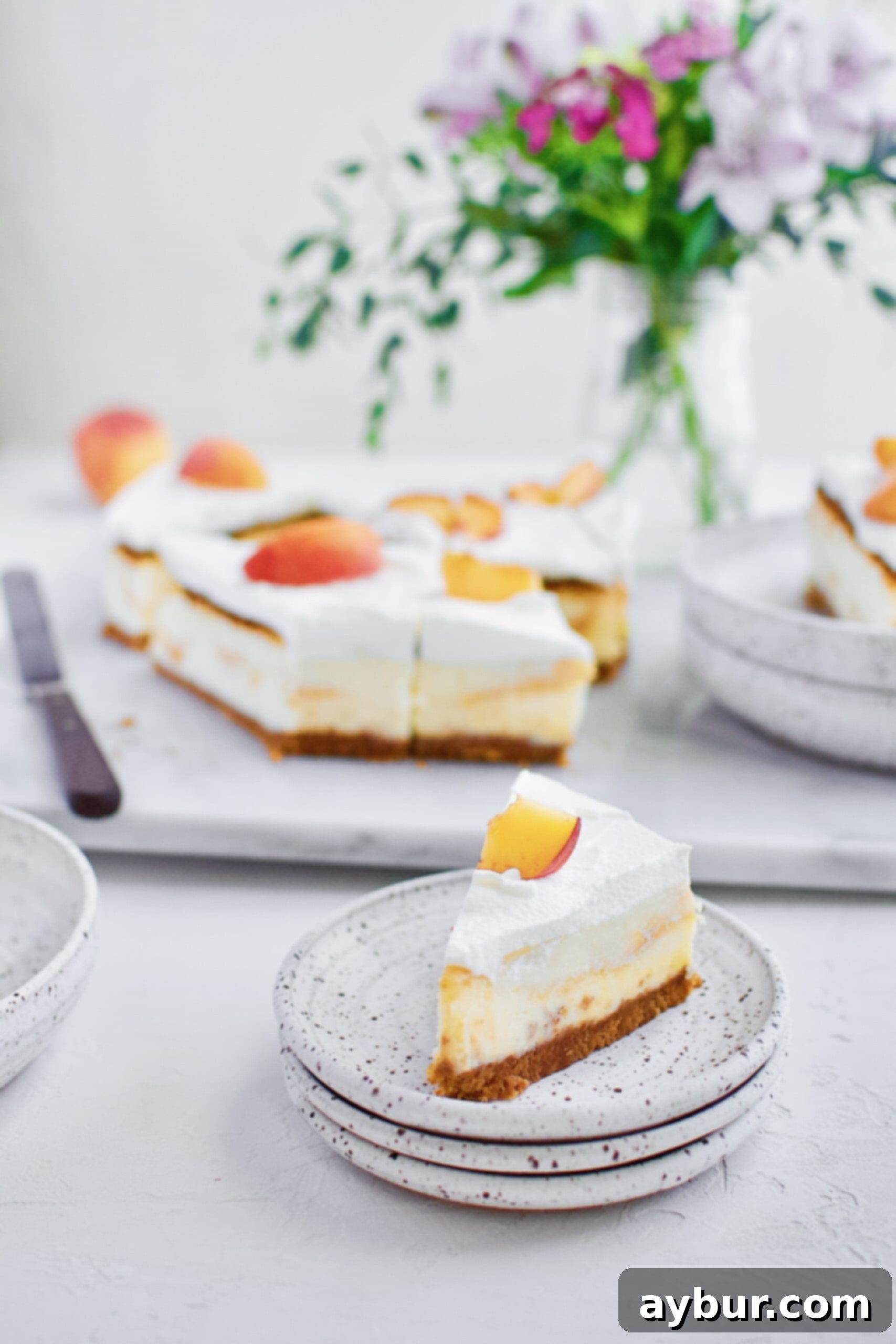 Peaches and Cream Cheesecake