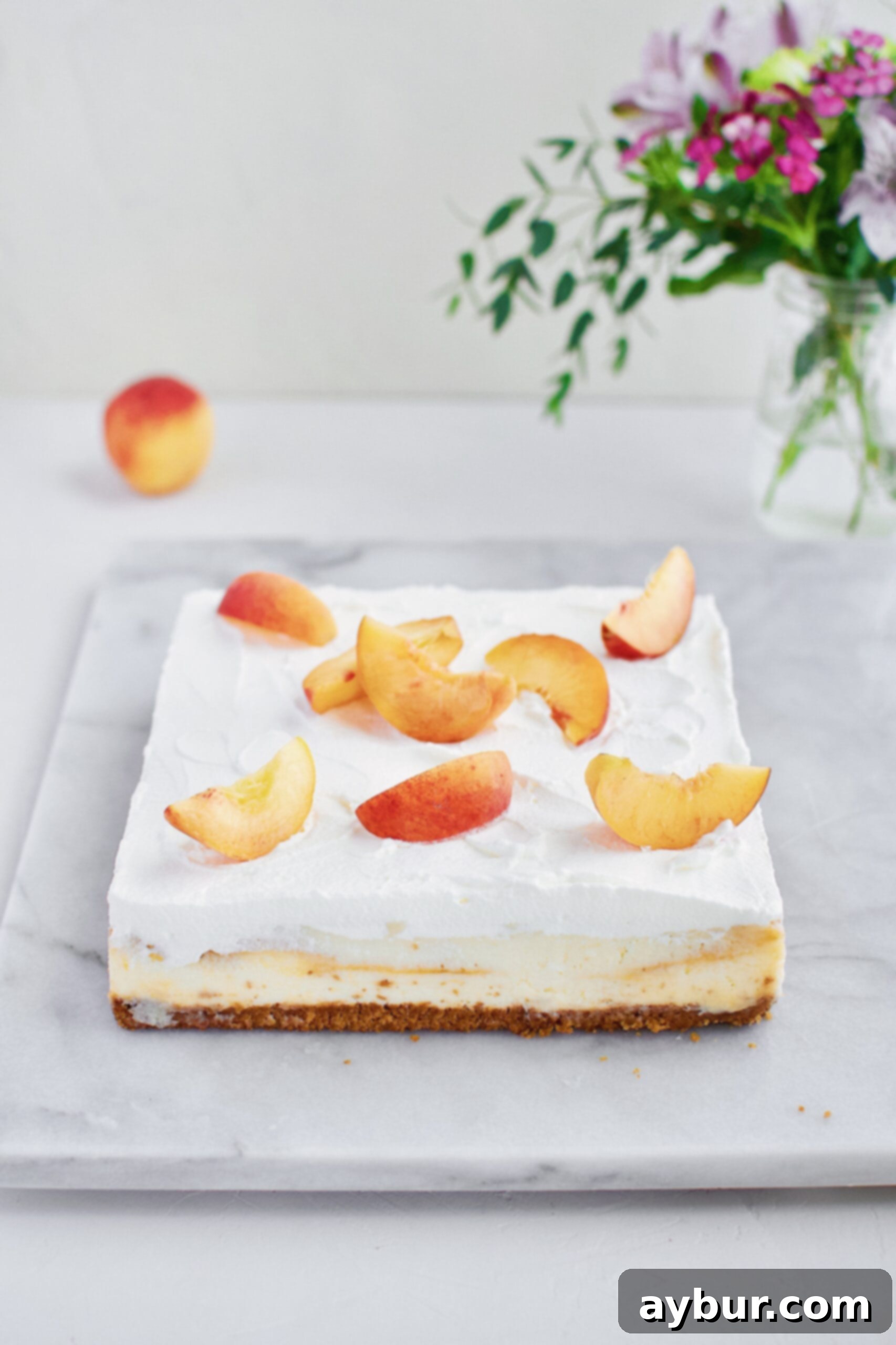 Peaches and Cream Cheesecake