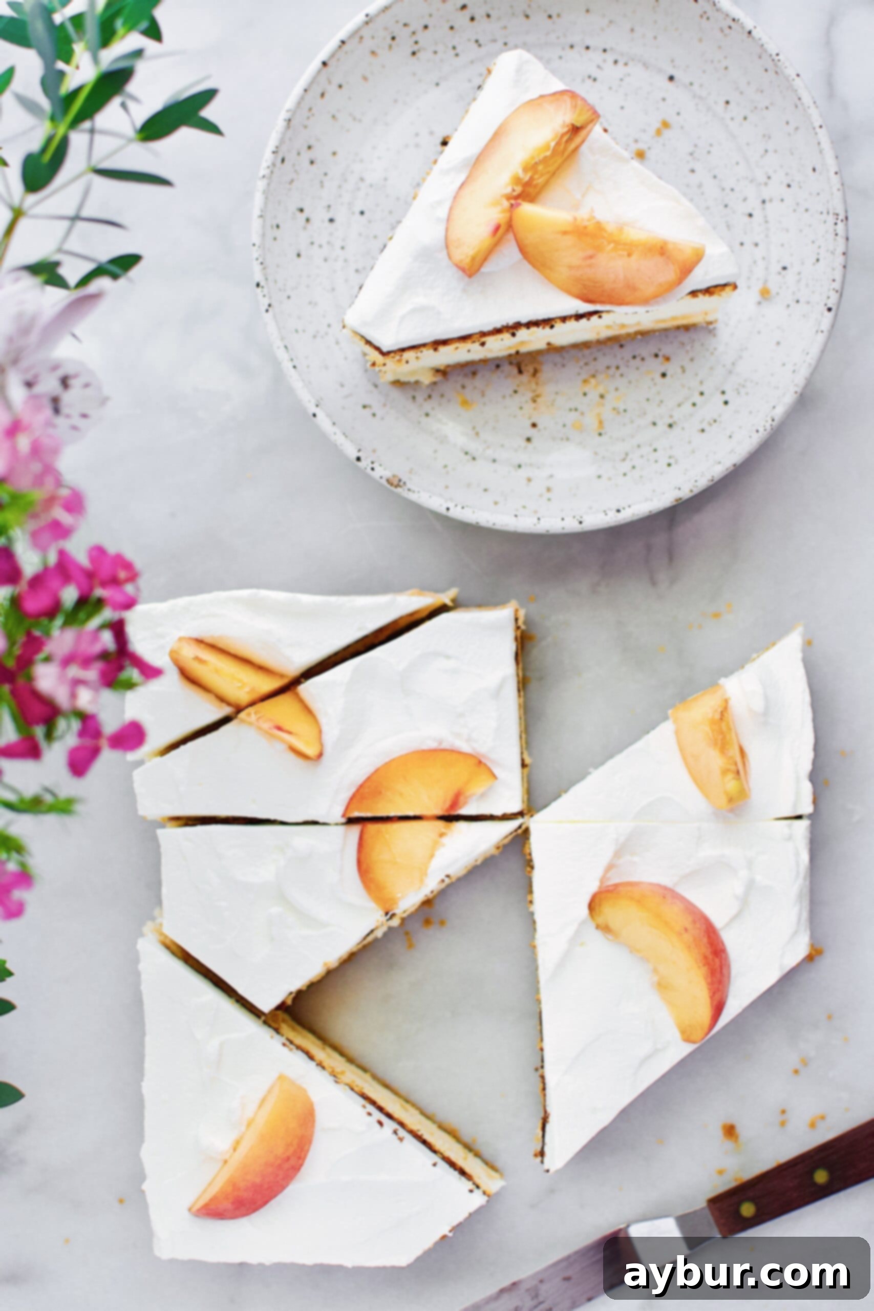 Peaches and Cream Cheesecake