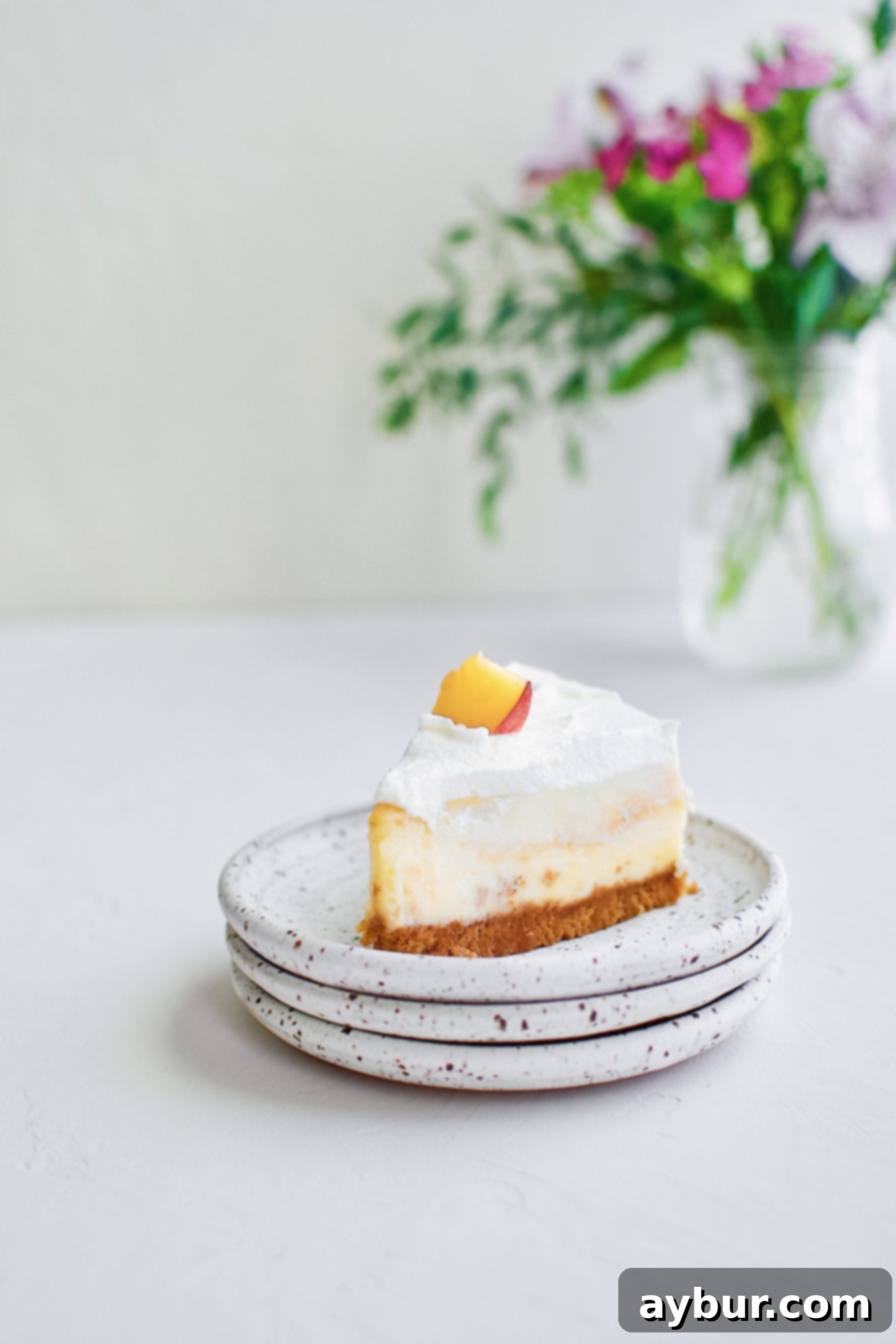 Peaches and Cream Cheesecake