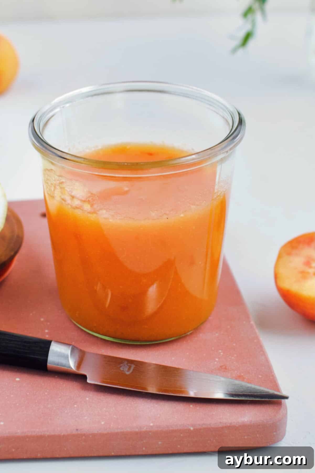 Delicious Homemade Peach Jam 2 Peach Jam Recipe, in a jar cooling.