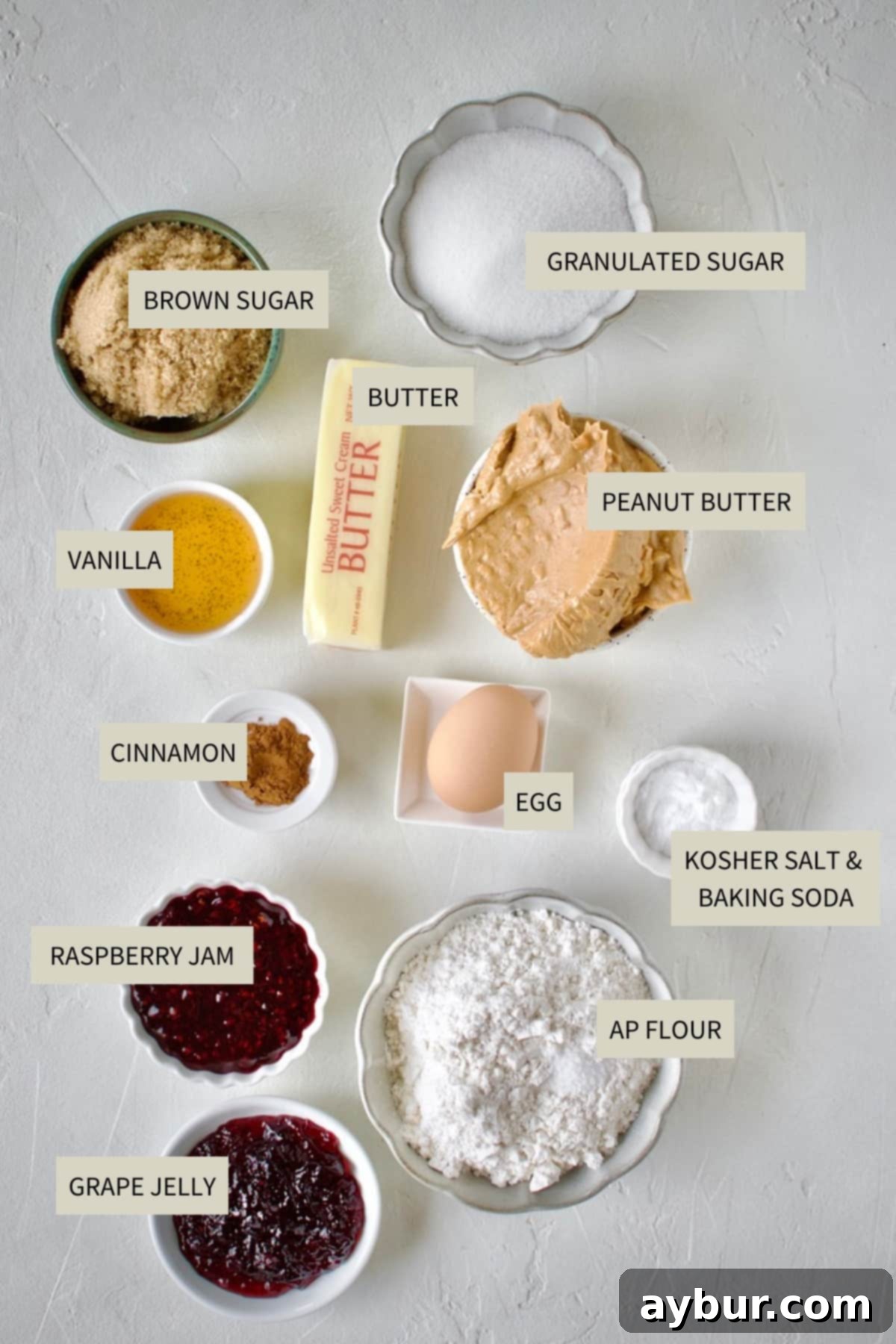 Peanut Butter Jelly Dream Cookies 3 Ingredients needed to make Peanut Butter and Jelly Cookies.