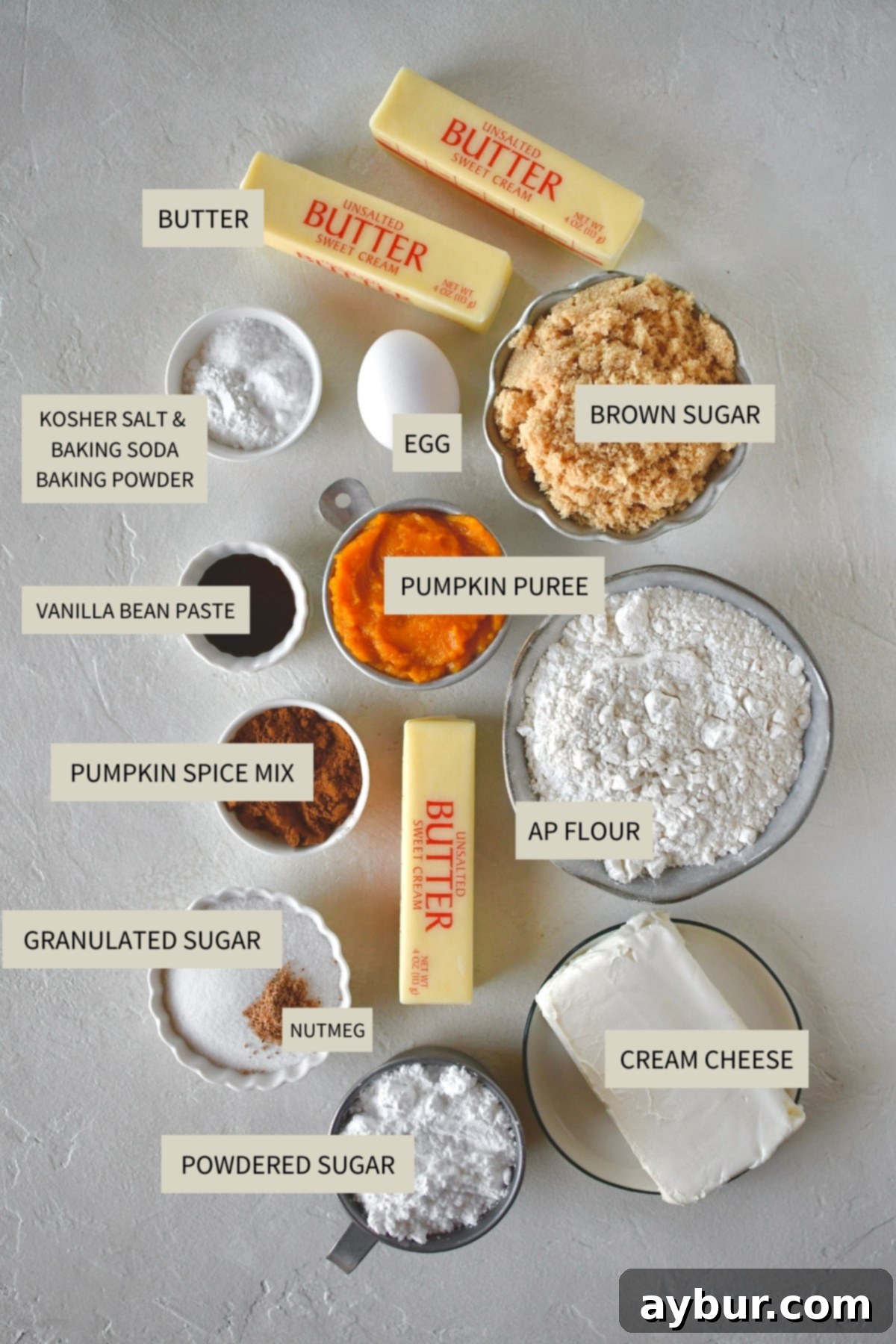 Ingredients needed to make Pumpkin Whoopie Pies.