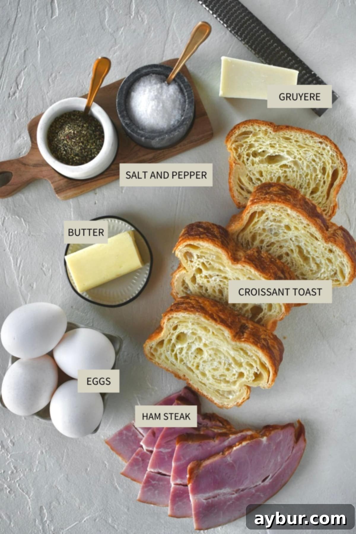 Ingredients needed to make Egg in a Hole.