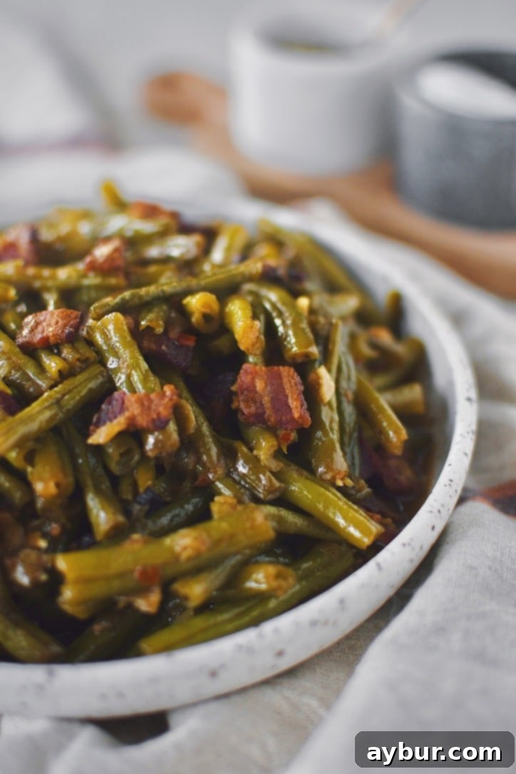 Southern Green Beans in a bowl ready to be served.
