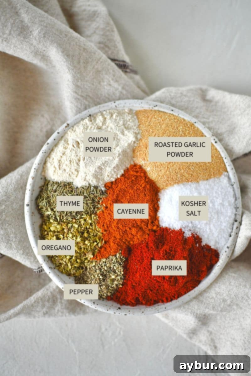Ingredients needed to make Cajun Seasoning Recipe laid out.